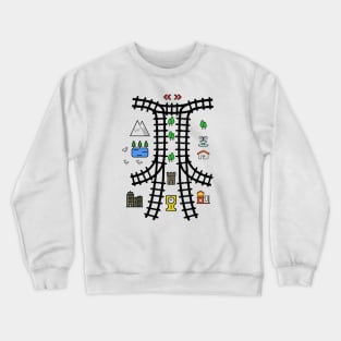 Train Track on Your Back Fun for Parents and Kids Crewneck Sweatshirt